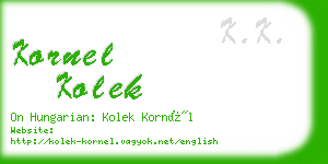 kornel kolek business card